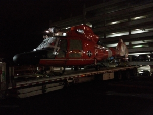 Towing Helicopter and forklift for Coast Guard